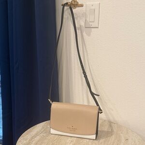 Brand New!  Kate Spade Beige and White Crossbody Bag